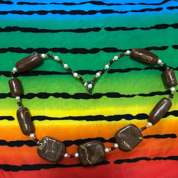 Ceramic Boho Vintage Rare One of Kind Handmade Necklace - Picture 4 of 16